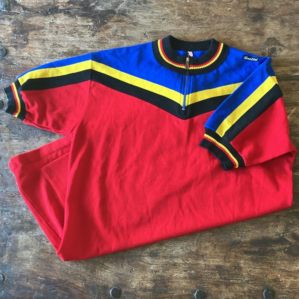 Vintage Italian Santini Cycling Jersey